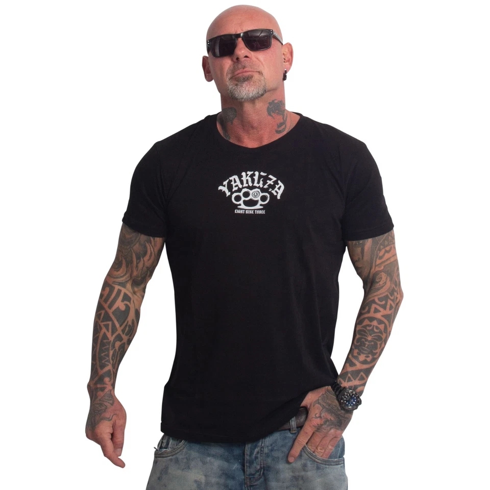 Neues Yakuza Herren Crusher Regular Basic T-Shirt - Schwarz - Bild 1 von 1