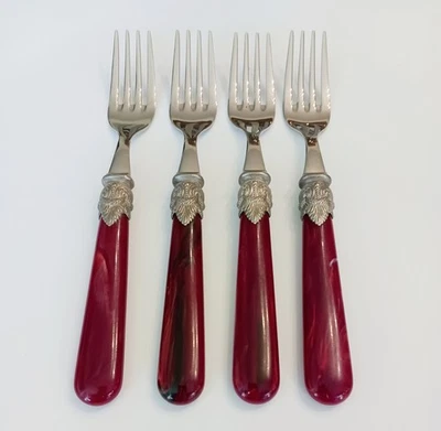 (4) Inox НАПОЛЕОН. Вилки для салата BORDEAUX 18/10 из нержавеющей стали 7 дюймов ~ бесплатная доставка - Изображение 1 из 4