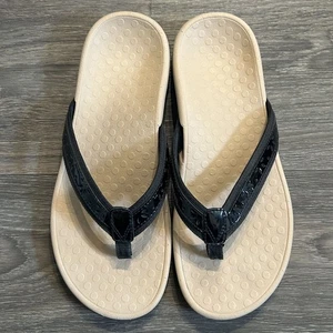 Vionic Casandra Orthesen-Flip-Flops Größe 8 schwarz Sandalen Riemen Komfort - Bild 1 von 8
