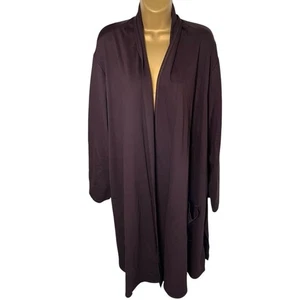 Slinky Marke Longline vorne offen Strickjacke leicht Stretch braun 3X - Bild 1 von 5