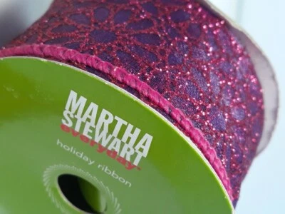 Martha Stewart Cinta Cableada Malla Lote 3 Púrpura Rosa Navidad Halloween Nuevo Foto 1 de 4