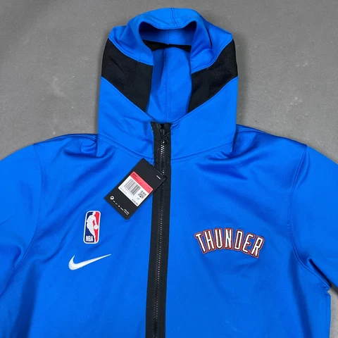Oklahoma City Thunder Jacket Mens Large Blue Nike Showtime Therma Flex Hoodie Cover
