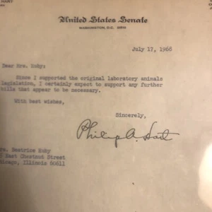 U.S. Senator  PHILIP  A. HART  Signed US Senate autograph - Picture 1 of 24