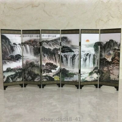 48cm Decor Wall Divider Screen Wooden Chinese Panel Partitions Room Fold Screen - Image 1 of 4