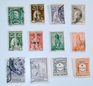 Nice Angolan Stamp Lot of 12. Scott's 44...RA3. Used to MH. sal's stamp store.