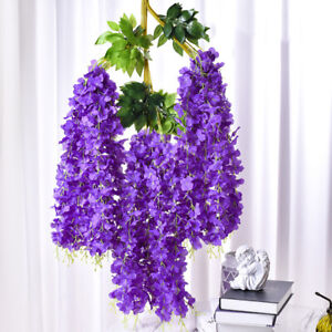  Artificial Wisteria Vine Garland Flower Hanging Silk Popular Home Party
