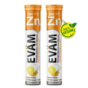 EVÄM Zink plus Vitamin C Brausetabletten Zitrone 2x 20 Stück Hergestellt in DE - Bild 1 von 9