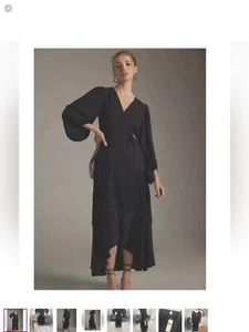 Anthropologie Hutch Fringe Wrap Belted Maxi Dress Size Xxs Petite - Picture 1 of 8