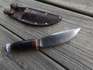 pre-WW2 Marbles Gladstone Mich USA WOODCRAFT Hunting KNIFE w/Original Sheath - Picture 1 of 8
