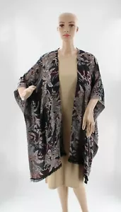 Nuevo Nordstroms Accesorio Calle Tapiz Jacquard Floral Topper Ruana Nuevo con etiquetas #R175 - Imagen 1 de 2
