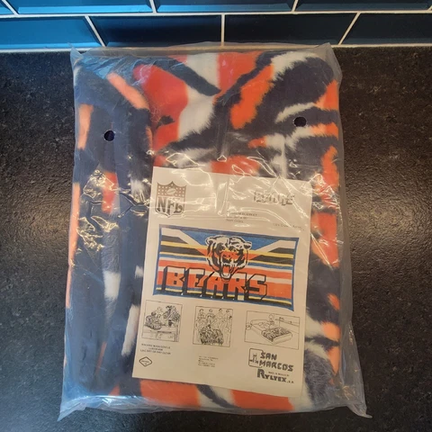 Vintage Chicago Bears Ryltex SAN MARCOS NFL Stadium Blanket NEW SEALED RARE Cover