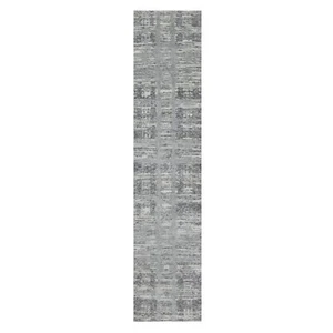 2'6"x11'8" Gray Undyed Natural Wool Hand Knotted Modern Design Runner Rug R90844 - Picture 1 of 8
