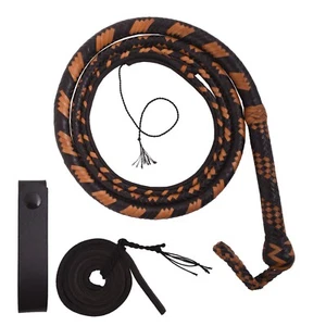 Látigo de cuero genuino de piel de canguro de 04 a 16 pies de largo Indiana Jones Bullwhip - Imagen 1 de 5