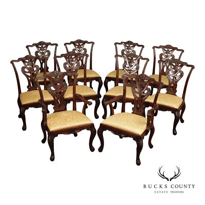 Juego de diez sillas de comedor de caoba estilo georgiano colección Henredon Natchez Foto 1 de 4