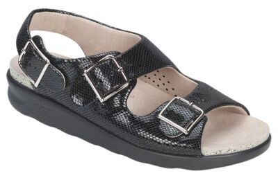 SAS Relaxed Sandal Black Snake, Women's Shoes, Many Sizes & Widths  - Image 1 of 4