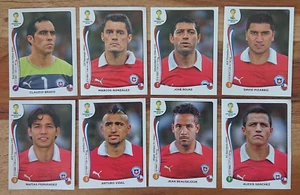 2014 Brasil Panini World Cup Stickers - Chile x 8 - Picture 1 of 4