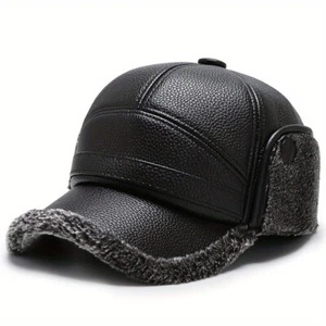 Ohrenwärmer Leder dick Casquette Kappe Herren Thermomütze winddicht Ohrenklappe - Bild 1 von 19