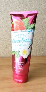 New Bath & Body Works Bourbon Strawberry Vanilla Ultra Shea Body Cream 24Hr 8oz - Picture 1 of 6