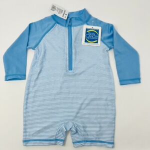 Sun & Sky Infant Bodysuit Swim Suit UPF 50+ Lt Blue UV Skin Protection 12-18 Mo