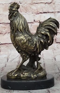 Handcrafted Detallado Caliente Reparto Granja Gallo Decoración Bronce Deco - Imagen 1 de 10