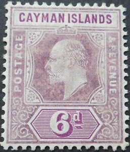 Cayman Islands 1908 KEVII 6d SG 30a mint - Picture 1 of 1