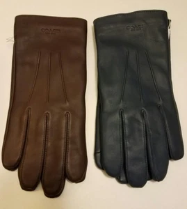 Coach NWT Mens Leather Glove Wool Lining Choose Color MSRP $130 F54182 - Picture 1 of 2