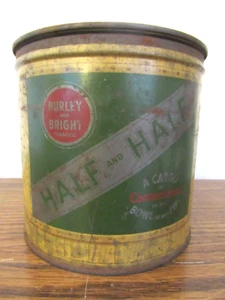 Vintage HALF and HALF Pipe Tobacco 1 lb Tin with Lid and Tax Stamp - Picture 1 of 6