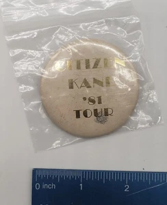 Vintage CITIZEN KANE '81 Tour Rock Band Pin Back Button - Picture 1 of 2