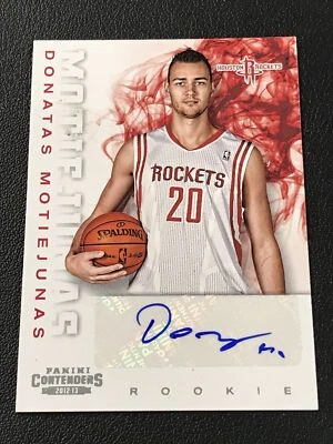 2012-13 Panini Contenders #291 Donatas Motiejunas Rookie Auto Houston Rockets - Image 1 of 2