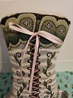 Pat Cockrell Boot Pillow 15X11 Signature Collection Green Tapestry Victorian