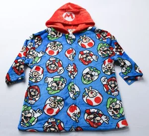 Super Mario Boys Plush Long Sleeve Hooded Full Zip Robe AP2 Blue Size: 4 NWT - Picture 1 of 6