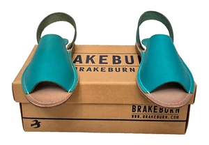 BRAKEBURN Womens Lovely Pop Turquoise Slip On Open Toe Flat Shoes EU 37 UK 4 - Picture 1 of 4