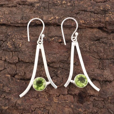 Peridot Gemstone 925 Sterling Silver Earring Handmade jewelry Earring Gift For - Image 1 of 3