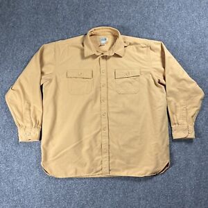 LL Bean Flannel Button Up Shirt Men's XXL Long Sleeve Pocket Yellow 0 MT03