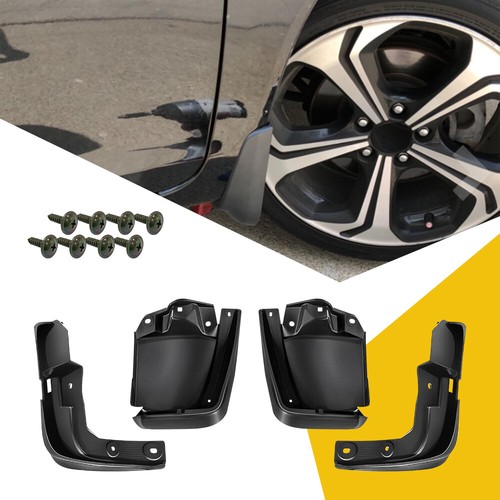 4x Black Front Splash Rear Mud Guards Flaps For Honda Civic 2012 2013