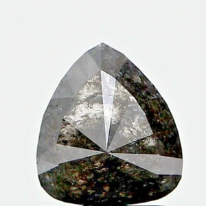 BIG NATURAL DIAMOND 1.19CT SALT PEPPER SPARKLING TRILLION BRILLIANT CUT FOR GIFT - Picture 1 of 13