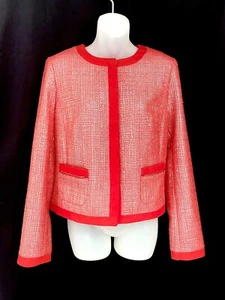 NEW W TAGS~JONES NEW YORK~CORAL/GOLD METALLIC~BLAZER/JACKET~SZ 8~NWT MSRP $169 - Picture 1 of 12