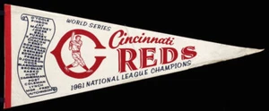 Cincinnati Reds Original 1961 NL Champions World Series Baseball Roster Pennant - Picture 1 of 2