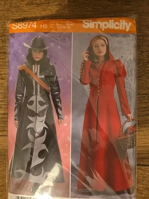 Simplicity 8974 Duster / Long Coat & Epaulet Costume Pattern Misses' 6-14 Uncut - Image 1 of 2