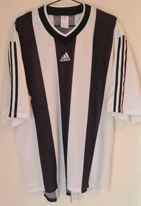 adidas Activewear T Shirts Mens XL White/ Black Short Sleeve V Neck Logo - Picture 1 of 7