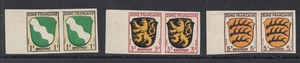 D,Franz.Zone,allg.Ausgabe Mi.Nr. 1-10 SU, ungezähnte Vorlagedrucke im Paar - Bild 1 von 6