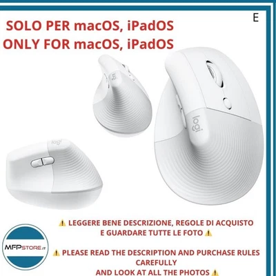 Logitech Lift Pour Mac – Souris Sans Fil Ergonomique Off-White Pour macOS/iPadOS - Photo 1/4