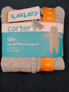 Carters Zip-Up 1 Piece Warm Long Sleeve Easy Care Jumpsuit 12 Mo - Picture 1 of 4