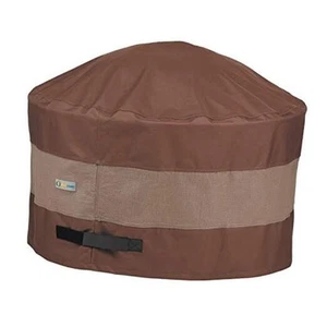 Ultimate Waterproof 68 Inch Round Fire Pit Cover , Mocha Cappuccino 68D x 24H - Picture 1 of 7