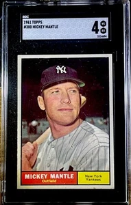 1961 Topps #300 Mickey Mantle Original Baseball Card DEAD CENTERED Beauty SGC 4 - Picture 1 of 2