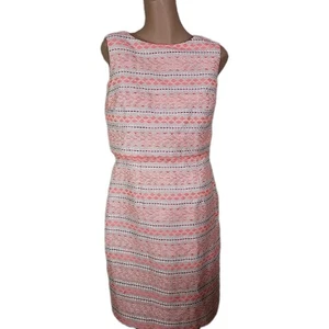 Antonio Melani Size 6 Embroidered Sleeveless Dress Neon Pink Aztec Dry Cleaned T - Picture 1 of 9