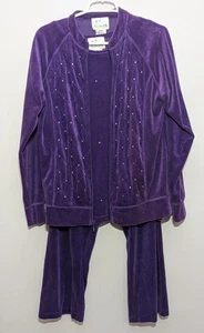 Purple Quacker Factory Rhinestone Velour Track Suit - Three Pieces - Picture 1 of 14