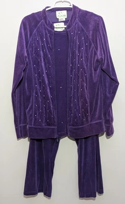 Purple Quacker Factory Rhinestone Velour Track Suit - Three Pieces - Image 1 of 4