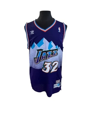 Camiseta de basquete Adidas Hardwood Classics Utah Jazz Karl Malone 32 costurada masculina GG - Imagem 1 de 4
