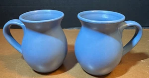 Chantal Matt Blau 12 Unzen Steinzeug 2 Kaffeetassen Teetassen 92-11U 2003 Sanft Gebraucht - Bild 1 von 6